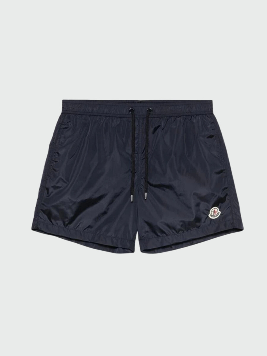 MONCLER - SHORT DE BAÑO CON CORDÓN Y PARCHE CON LOGO 