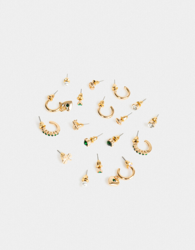 Aros Sets Con strass Set De Aros Con Strass - Dorado