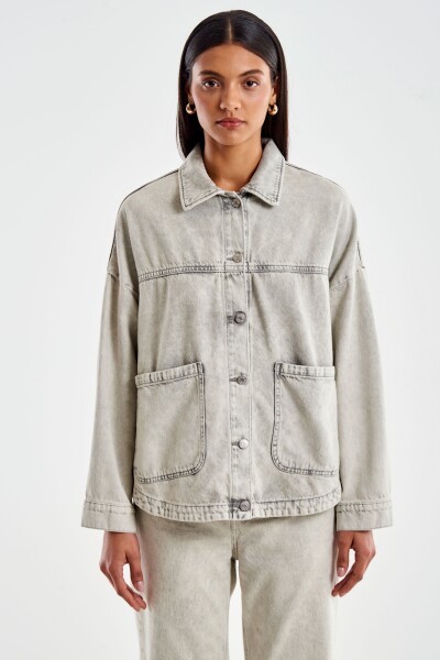 CHAQUETA DENIM Gris