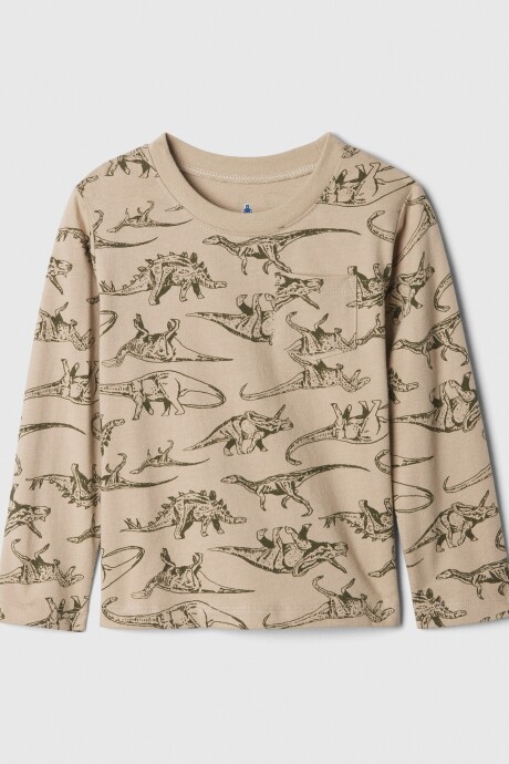 Remera Grafico Manga Larga Toddler Niño Khaki