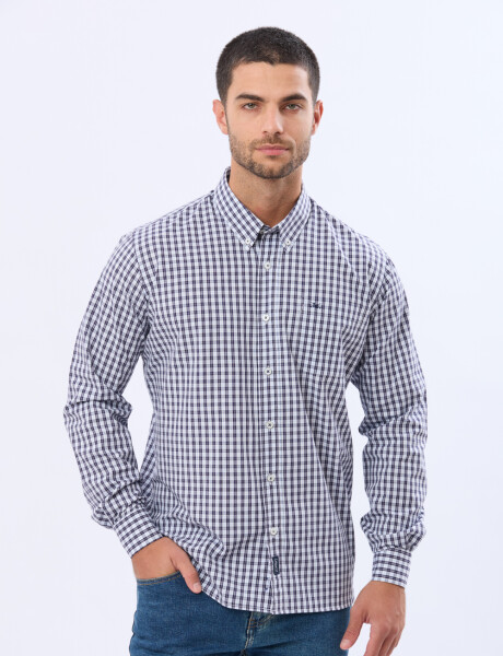 CAMISA SPORT A CUADROS Celeste