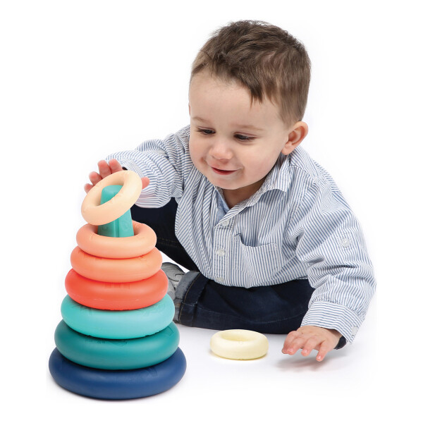 Juego Apilable Prámide Anillos Didáctico Para Niños Ludi Color Verde