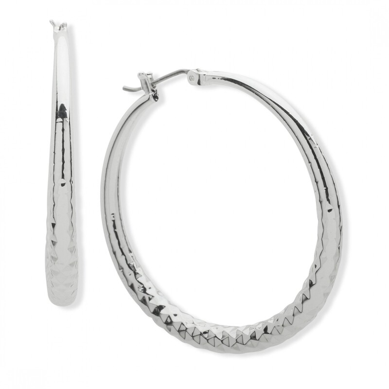 Bijouterie Texture Hoop Silver