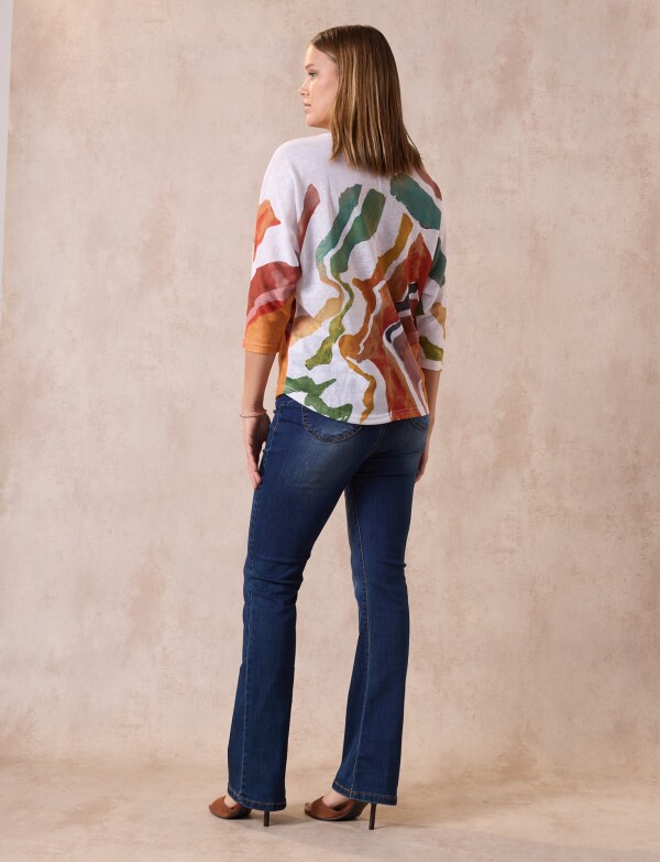 Buzo Print MULTI/ANARANJADO