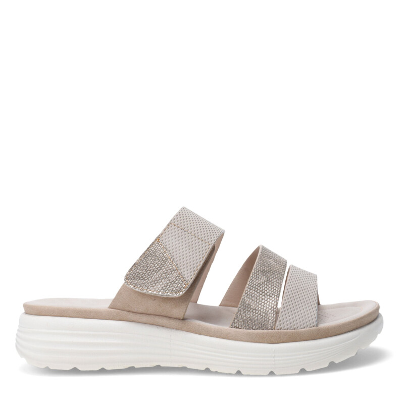 Sandalias de Mujer Lady Confort s DINAN con dos tiras Beige