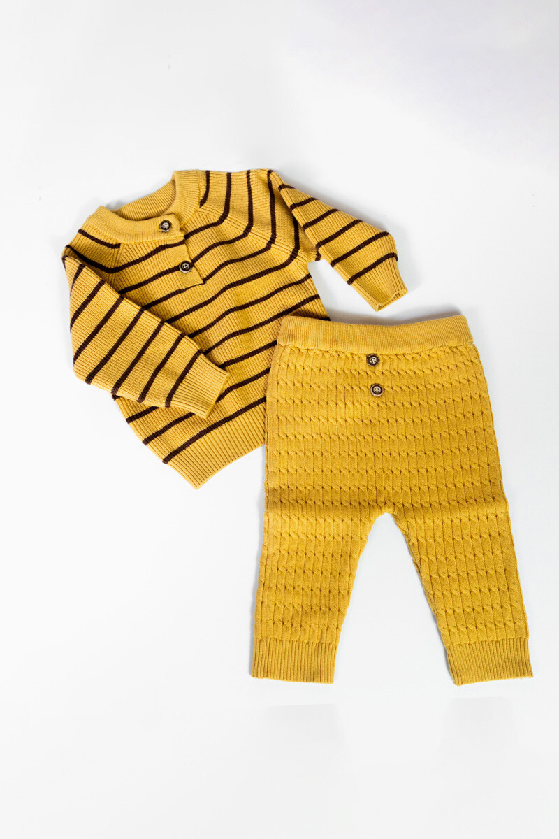 Conjunto 2 piezas tejido - Amarillo 