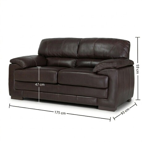 Sofá Oxford - Cuero Básico - 2 cuerpos Café - (Preventa)