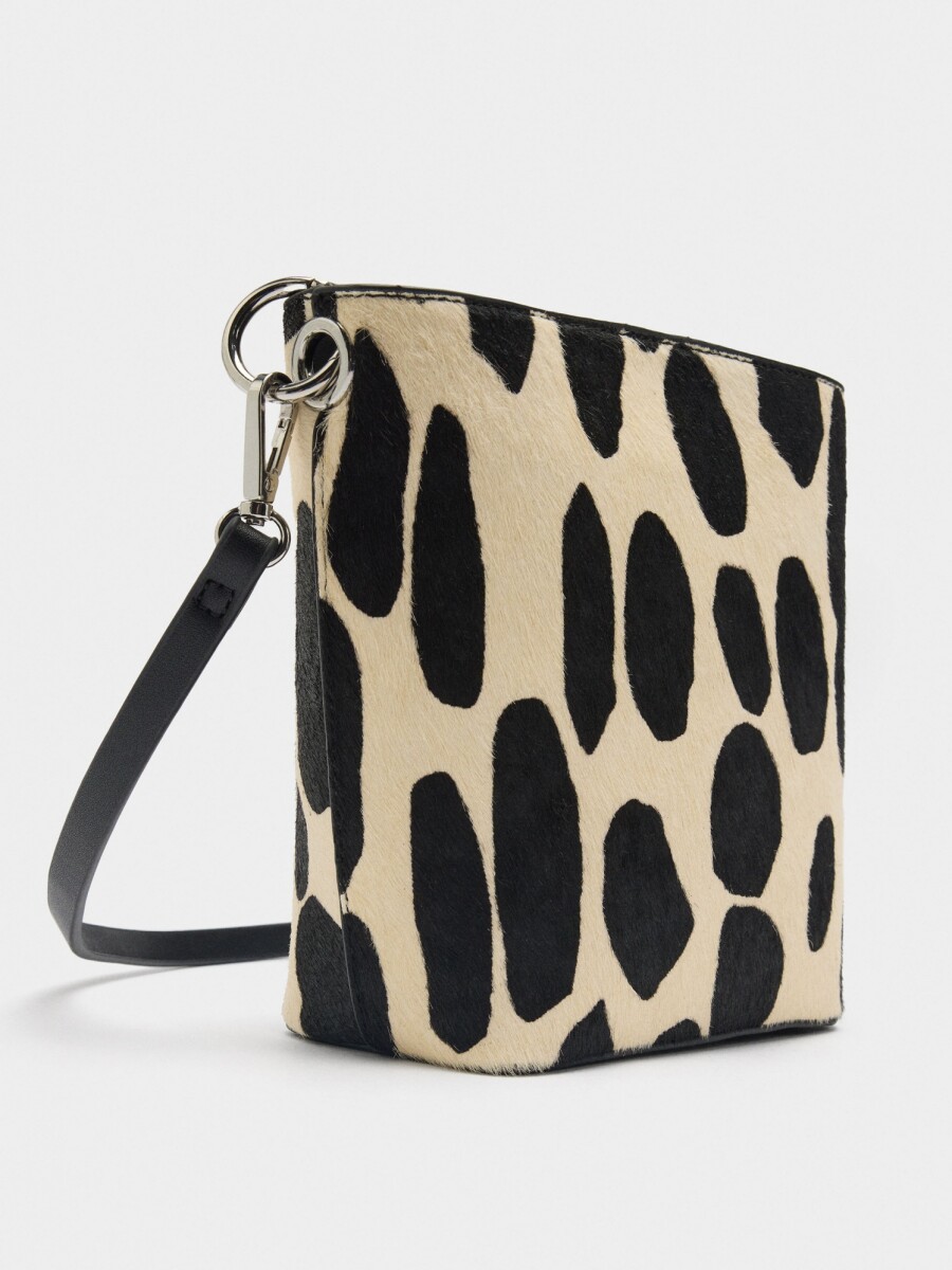 Bolso Bandolera De Piel Estampado Animal crudo