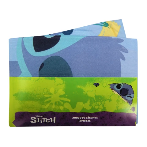 Juego Sábanas Infantil Stitch 1 Plaza 100% Microfibra U
