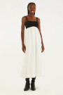 VESTIDO BICOLOR Blanco