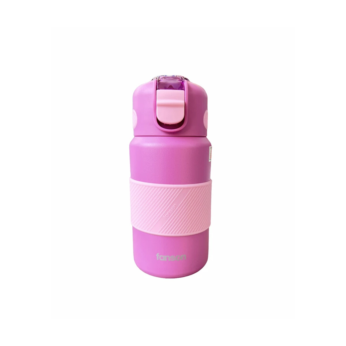 Botella termica con pico y silicona - Violeta 