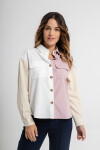 CAMISA LIBIA BLANCO ROSA Y CRUDO