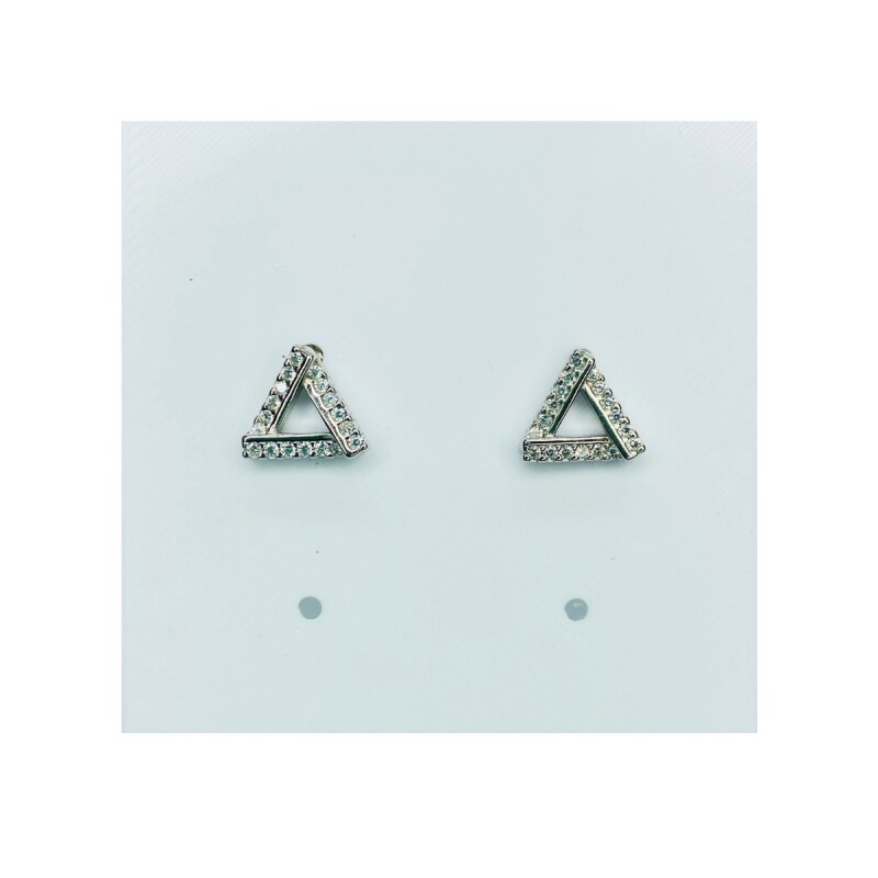 CARAVANAS PLATA TRIANGULO CON CIRCONIAS L2d11088.1-c-x3