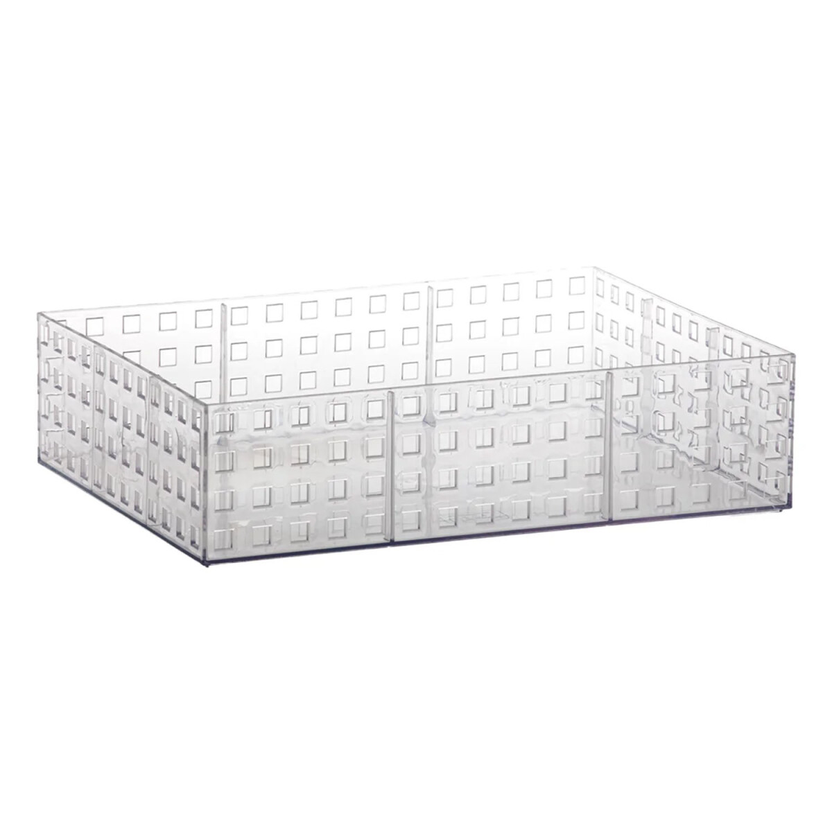 Caja Organizadora Apilable Quadratta Símil Cristal 32x23x8Cm - Transparente 