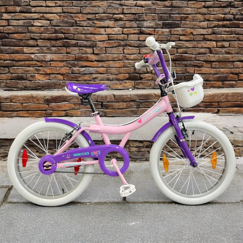 Bicicleta Infantil Baccio Mystic Sweet Rodado 20 De Paseo Con Ruedas Auxiliares VIOLETA/ROSA