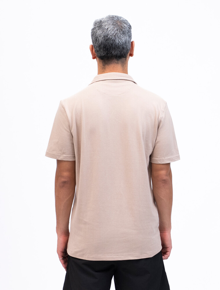 Camisa Algodón Pique Santorini Beige