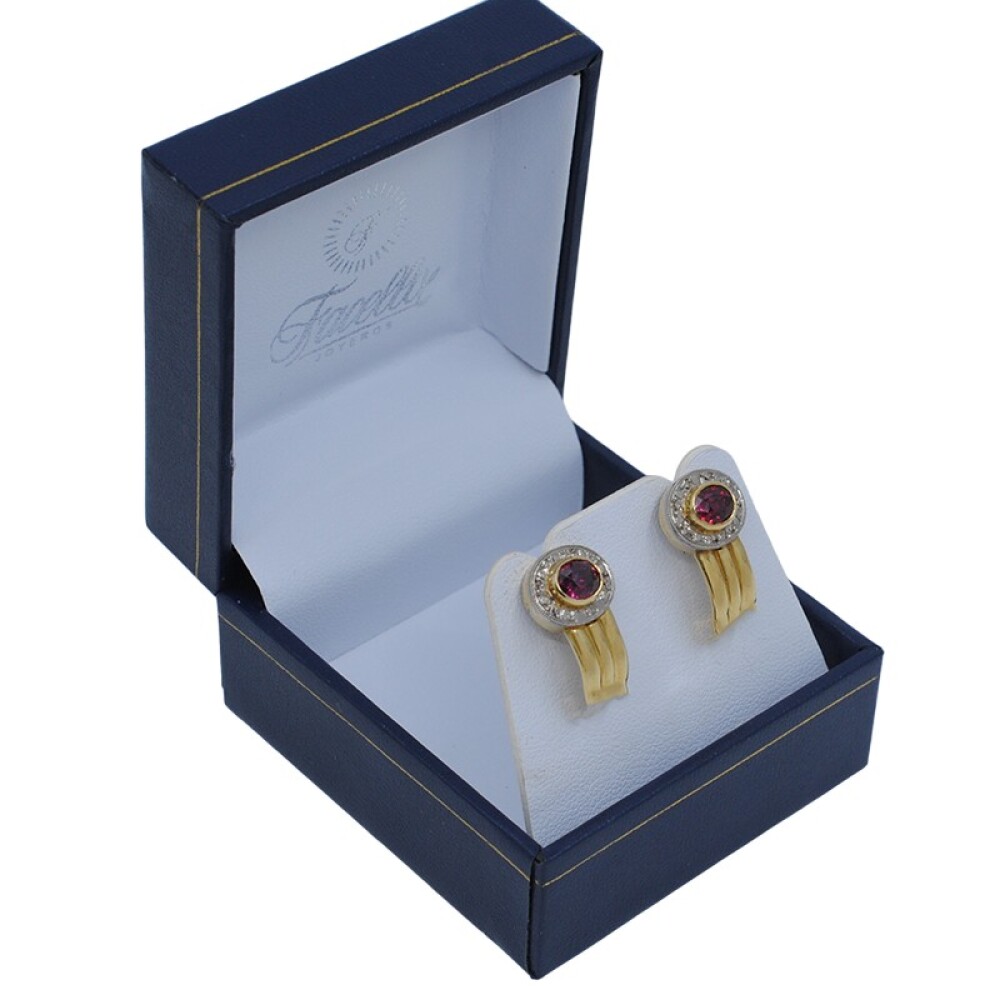 Caravanas En Oro 18K Y Rubies Caravanas En Oro 18K Y Rubies