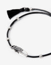 Pulseras Flexibles Folk Pulsera Ajustable Con Dije Pluma Y Strass Boho - Plateado Antique Silver