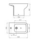 SANITARIO BIDET TRENTO BLANCO BRILLO LOZA BAÑO 1 AGUJERO 000