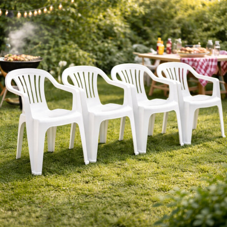 Set x4 Sillas Bela Vista con apoya brazos BLANCO