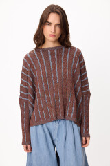Sweater Oceano Crop Chocolate/Celeste
