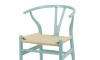Silla Wishbone - Madera de Haya y Rattan natural Celeste