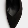 Stiletto Bianca en cuero gamuza Negro