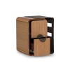 Mesa de luz madera y metal con 2 cajones diseño curvo Mesa de luz madera y metal con 2 cajones diseño curvo