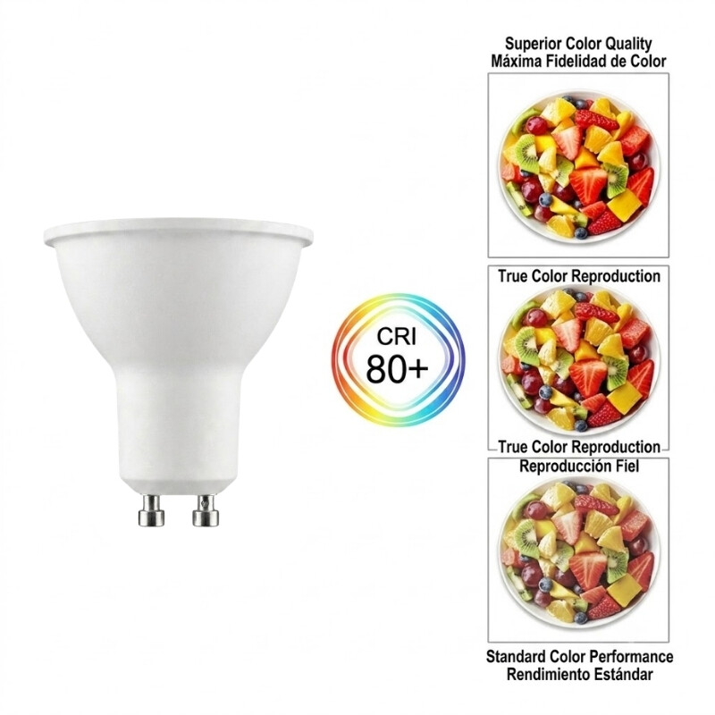 DICROICA LED GU10 5W 38º Lámpara Dicroica LED GU10 5W 38° 2700K Luz Cálida