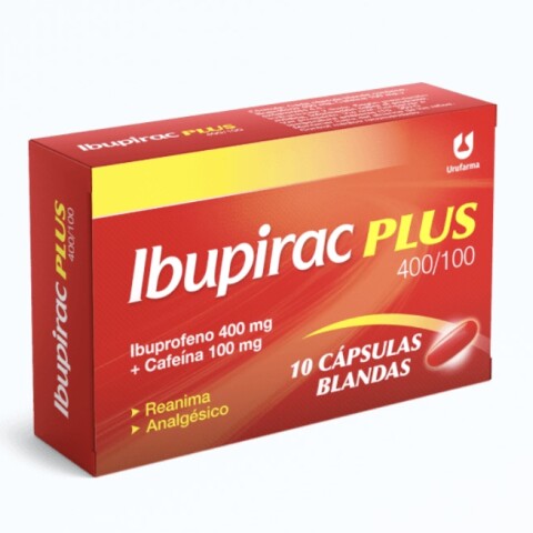 Ibupirac Plus Ibuprofeno 400Mg + Cafeína 100 mg por 10 Comprimidos Ibupirac Plus Ibuprofeno 400Mg + Cafeína 100 mg por 10 Comprimidos