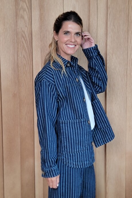 Sobrecamisa Josefina Stripped raya azul