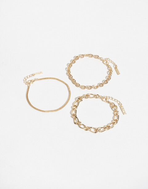 Pulseras Flexibles Sets Metal Set De Pulseras De Metal - Dorado