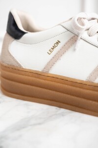 Zapatilla Combinada Cuero Nácar
