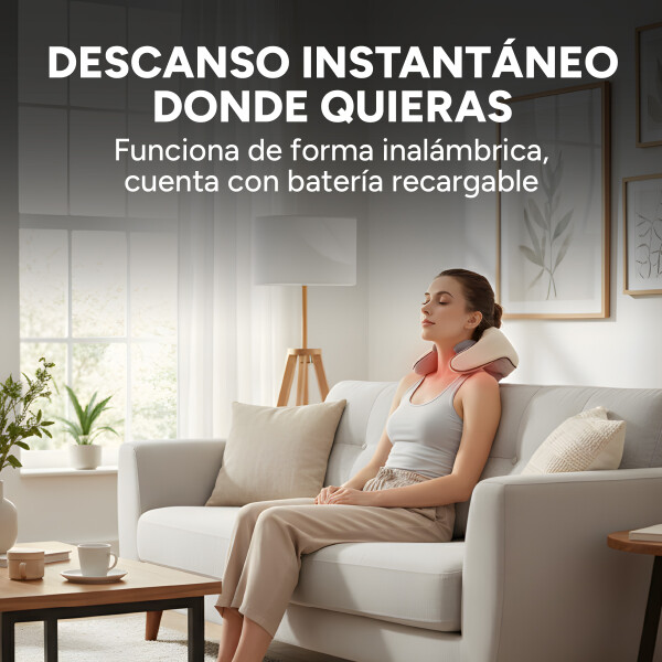 Masajeador Multimodo Cuello Espalda Hombro Electrico Color Beige