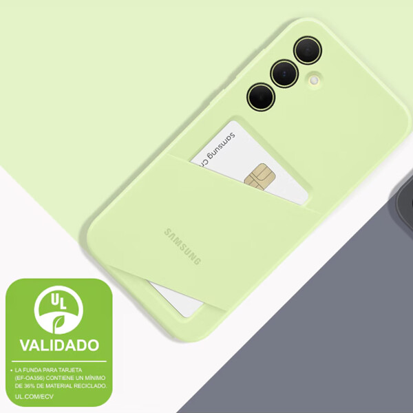 Estuche Protector De Silicona Samsung Galaxy A35 Con Porta Tarjeta SAMSUNG A35 CARD COVER VERDE LIMA DF
