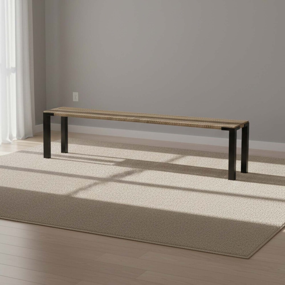 BANCO DE COMEDOR MADERA-Y-METAL NATURAL-BEIGE MADISON