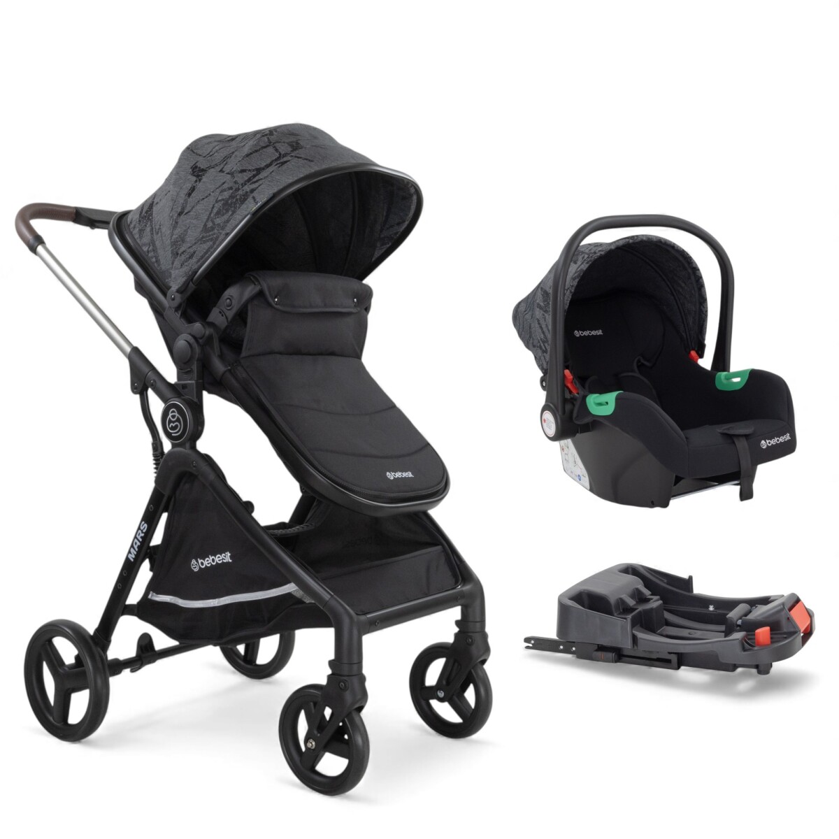Bebesit Travel System Mars LX Baby Silla I-size + Base Isofix 