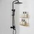 Organizador de Baño Metálico P/ Colgar con 2 Niveles Estante Color Dorado