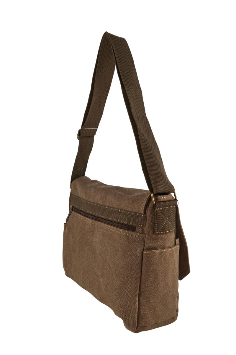 Bolso mensajero de lona Marrón