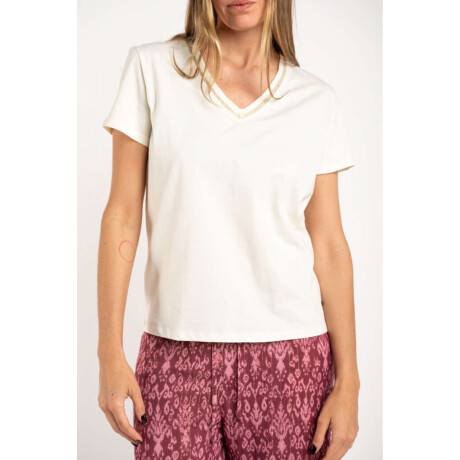 Remera Algodon Peinado Escote Lurex Nacar