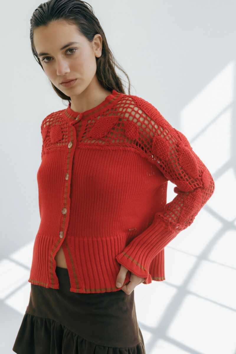 CARDIGAN CUTE COTTON Rojo