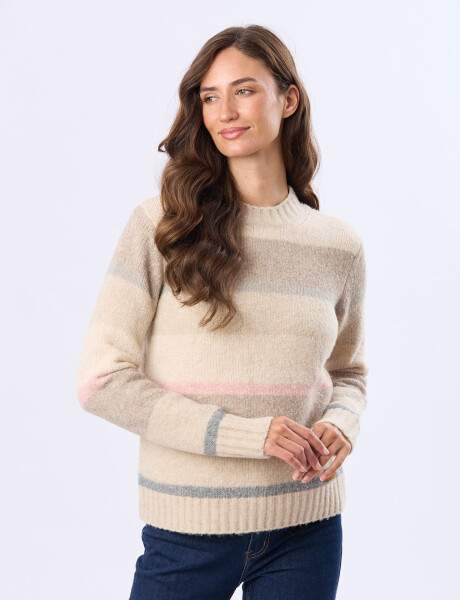 BUZO TEJIDO RAYADO Beige