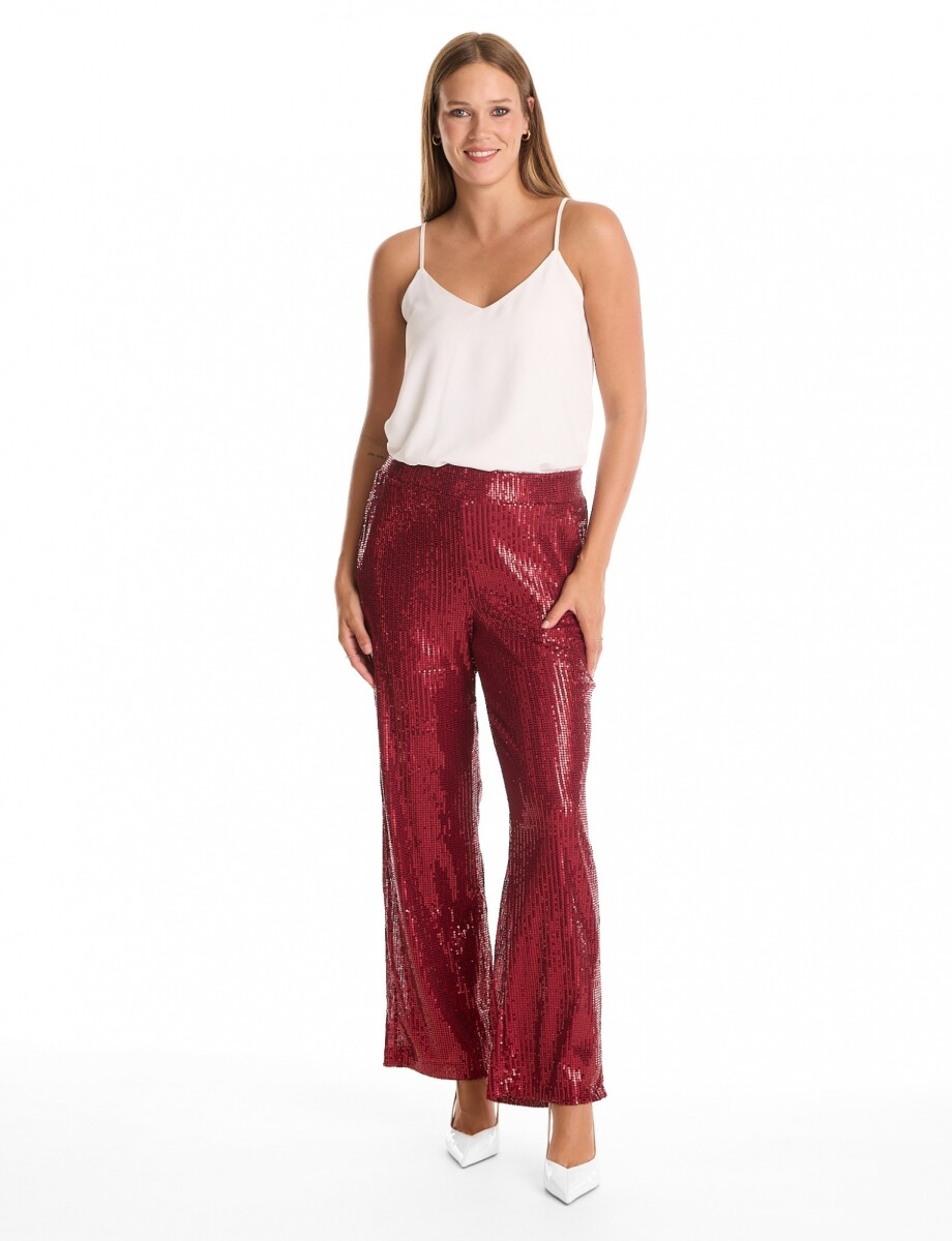 Pantalon Lentejuelas - Bordeaux 