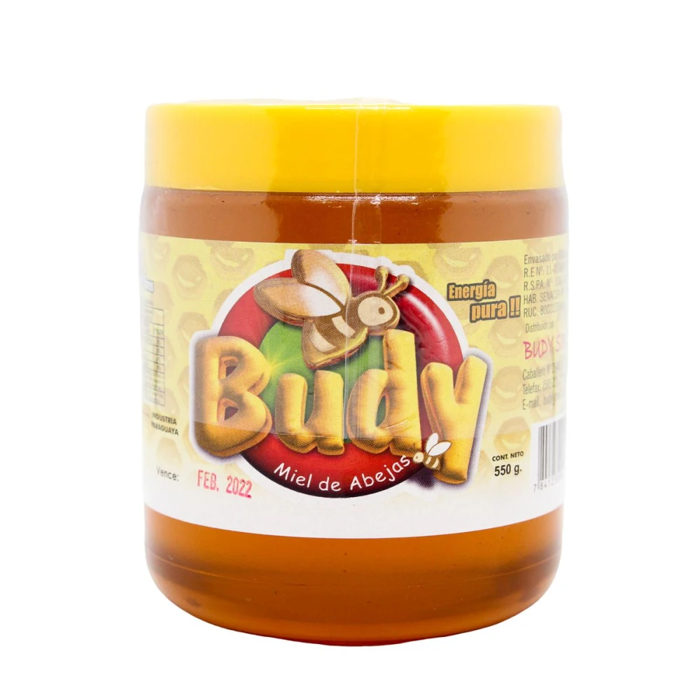 BUDY MIEL DE ABEJA FRASCO X 550 GRAMOS