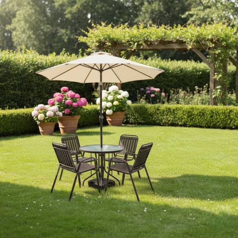 JGO JARDIN MARRON C/SOMBRILLA 6PZAS Unica