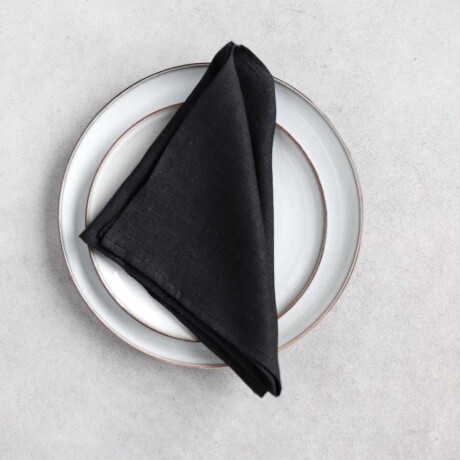 Servilleta Lino Negro 42cm x 42cm Servilleta Lino Negro 42cm x 42cm