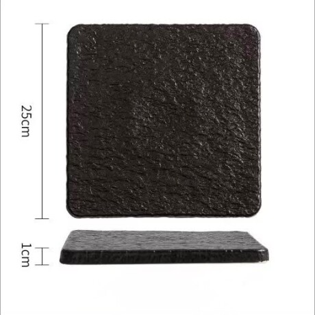 Fuente de Presentación Cerámica Negra - Línea Black Stone – 25x1 cm Fuente de Presentación Cerámica Negra - Línea Black Stone – 25x1 cm