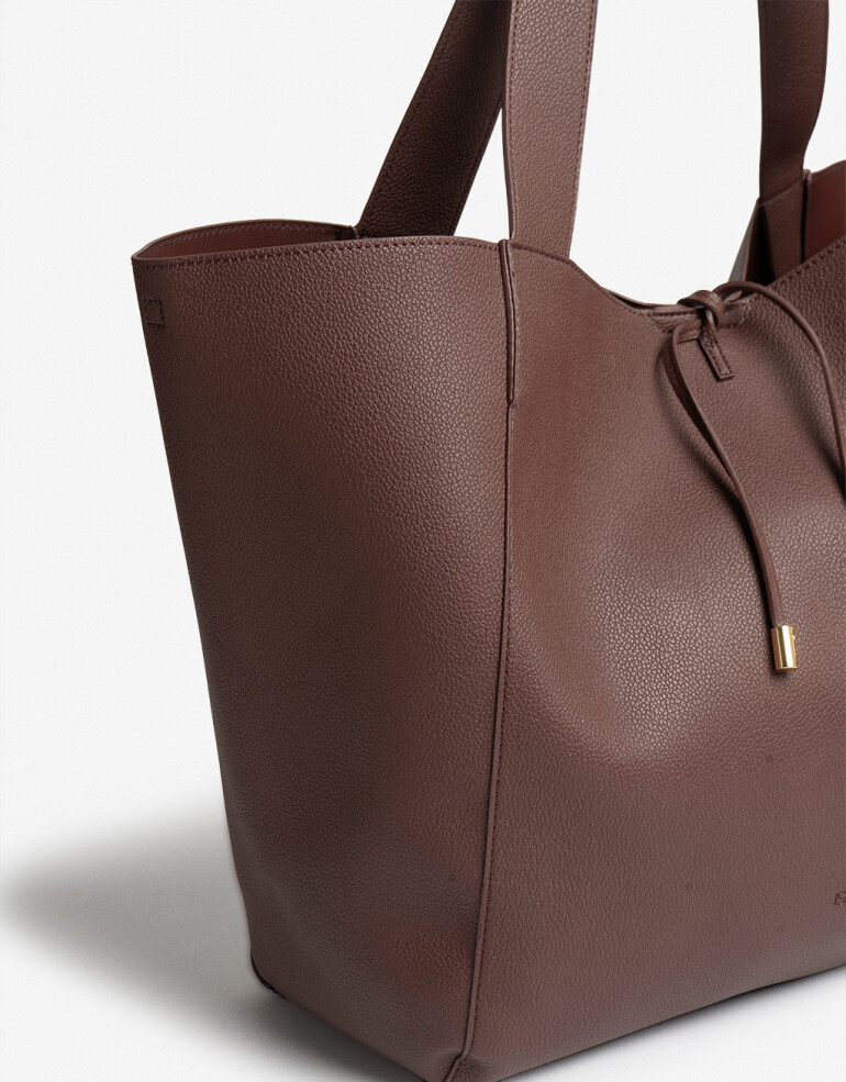Shopper Basicos Shopper Con Bolso Chocolate - Marron Chocolate
