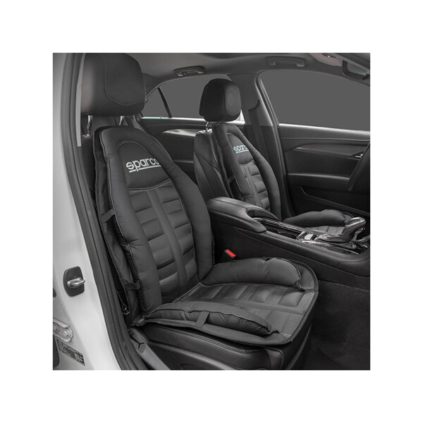 Cubreasiento Individual Eco Cuero Sparco Color Negro Con Franja Gris Cubreasiento Individual Eco Cuero Sparco Color Negro Con Franja Gris