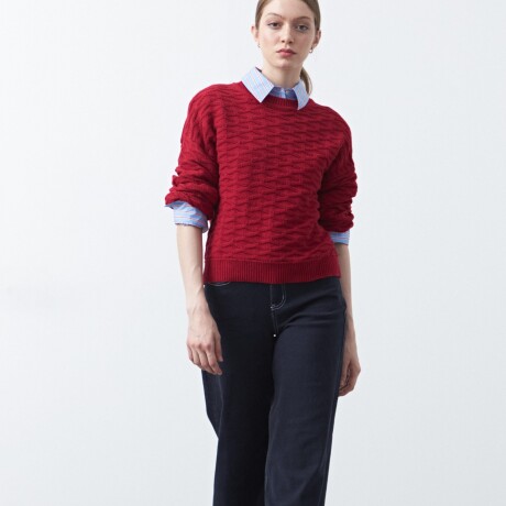 SWEATER DAMASO Rojo Oscuro